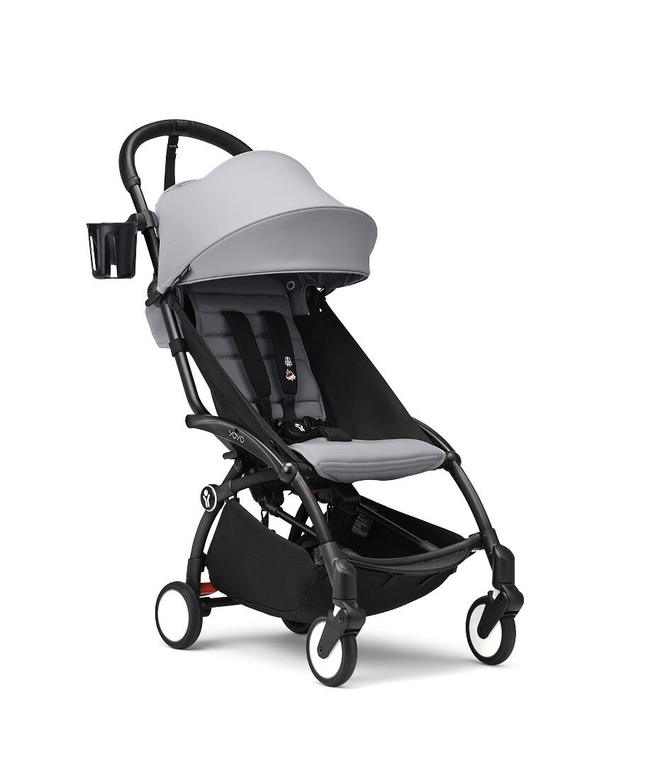 Stokke® YOYO3® 0+ Stone. Black Frame. Cup Holder. galery image 3